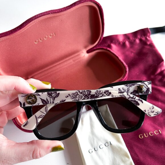 GUCCI Herbarium Floral Print 50mm Large Square Sunglasses